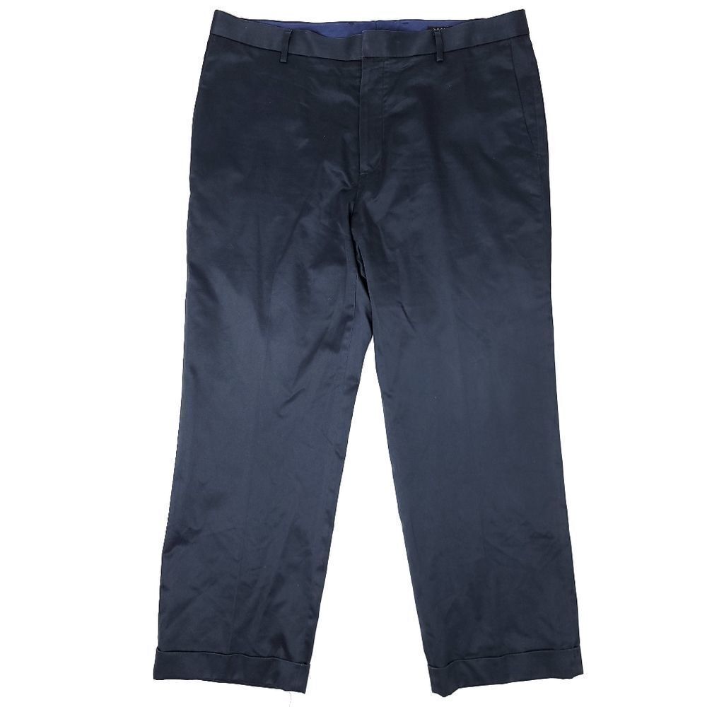 Banana Republic Non-Iron Tailored Slim Fit Dress Pants Mens 36x28 Navy 12" Rise